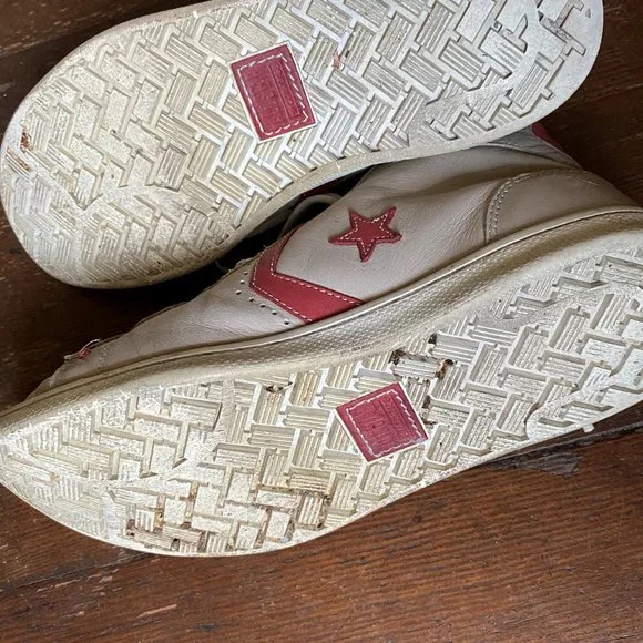 Converse Men’s Cream High-Top Sneakers with Pink Accents - Picture 9 of 9